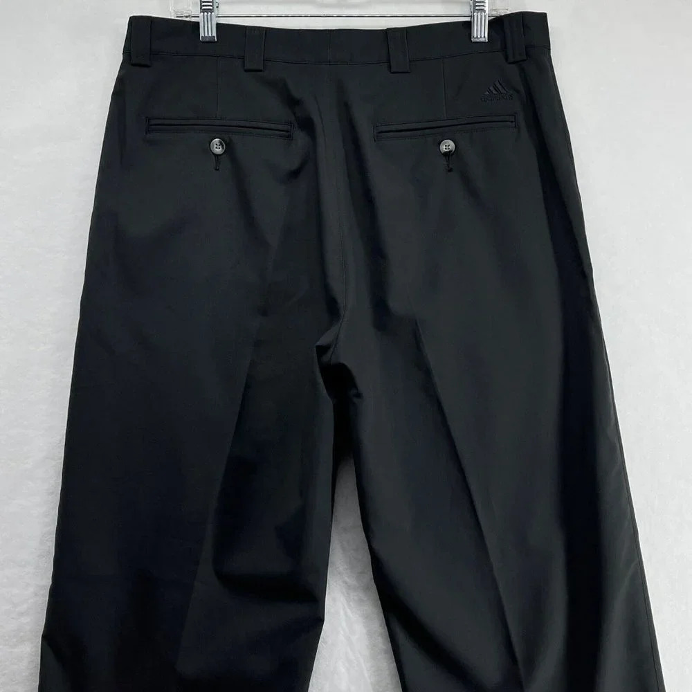 Adidas Golf Pants Men's Size 34 Chino Flat Front Straight Leg Performance Black - Picture 4 of 10